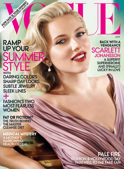 Scarlett Johansson on Vogue cover for May 2012 photographed by Mario Testino